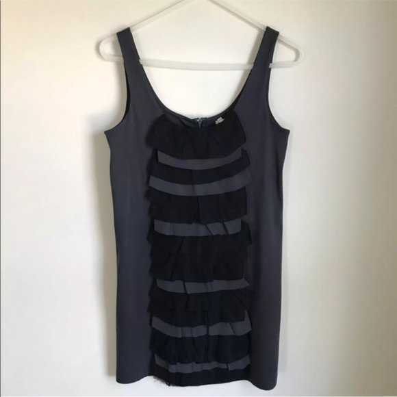 J. Crew Rogue Ruffle Dress Black and Grey XS - Picture 3 of 4